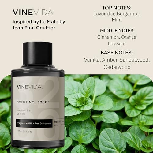 VINEVIDA [4 Fl Oz] Scent NO. 3200 Fragrance Oil for Cold Air Diffusers, Aromatic Notes of Lavender, Bergamot, Mint & Cinnamon Essential Oils for Diffuser Oil Refill & Air Freshener Spray
