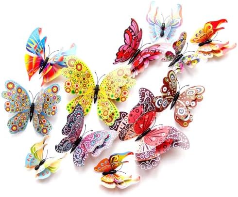 OPSEAM 3D Butterfly Wall Decor Butterfly Decorations Stickers with Magnets
