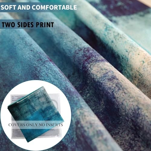 Throw Pillow Covers for Couch, 18x18 Inch, Set of 2, Turquoise