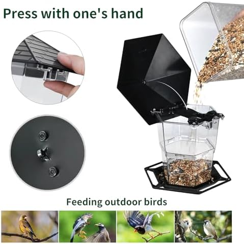 Jealoeur Outdoor Hanging Bird Feeder - Black 2 Pack Wild Bird Seed