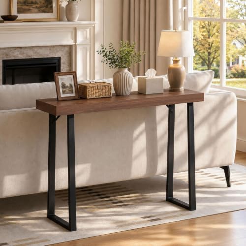 SLEEPING LAMB 36 Inch Small Entryway Table,Walnut Console Table for Hallway
