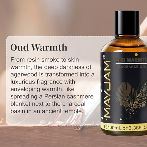 MAYJAM Oud Warmth Fragrance Oil for Diffusers for Home, 100ML/3.38FL.OZ