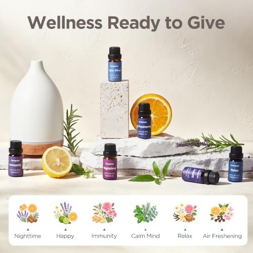 InnoGear 150ml Ceramic Diffuser for Home & 6 Essential Oils Scent Gift Set