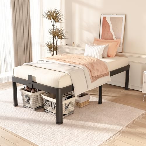 18 Inch Twin XL Metal Bed Frame with Round Corner,Mattress Stopper