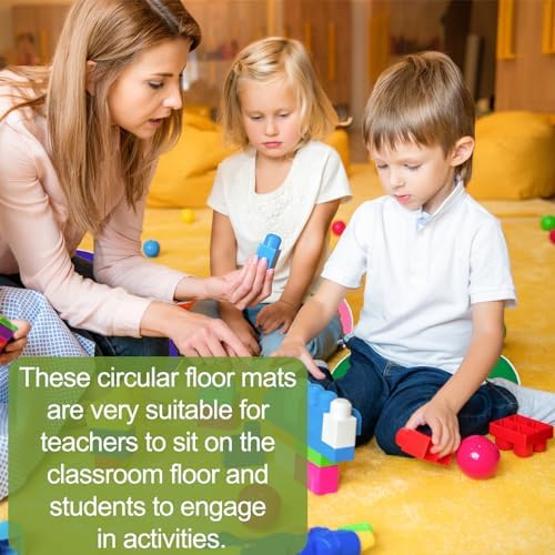 8 PCS Kids Carpet Circle Seats 16" Colorful Non-Slip Round Floor Cushions