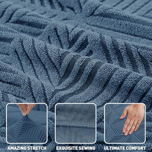 ZNSAYOTX Stretch Chair Cover, 1 Piece Couch Covers for 1 Seat Sofa, Jacquard Armchair Slipcovers with Elastic Bottom Thickened Furniture Protector for Dog Cat Pet (Small, Dark Grey)