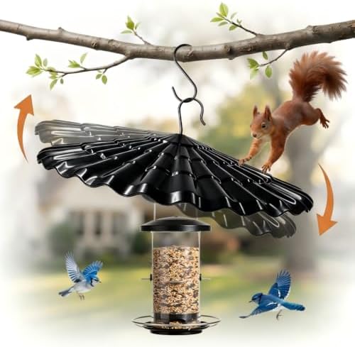 13.5'' Bird Feeder Rain Guard - Bright Dome Shield Umbrella Cover, Squirrel Proof Baffle for Outside Pole & Hanging Standard Wild Bird Feeders, Weatherproof Shatterproof Canopy.(2 Pack，RED
