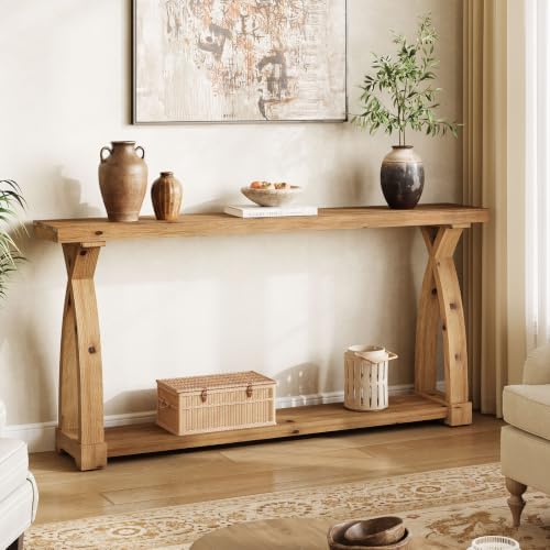 Wood Console Table for Entryway, 63" Entryway Table with Storage