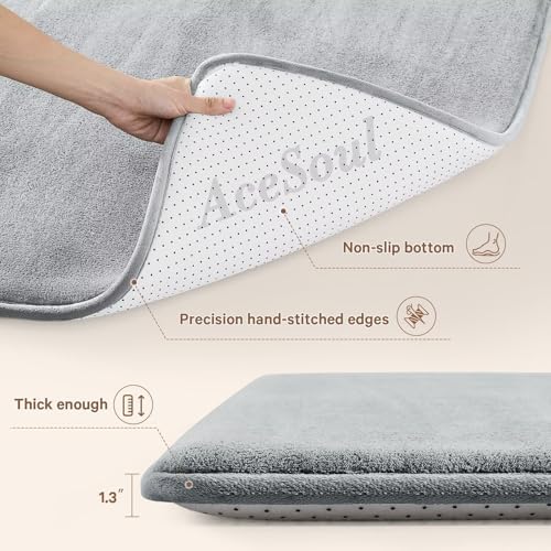 Baby Play Mat Floor,Tummy Time Area Rug 50x50 Playpen Muscle Mat Light Grey