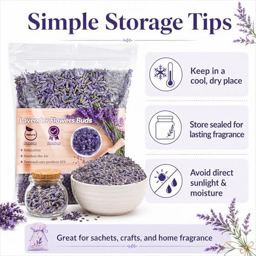 Sukh 3oz Dried Lavender Flowers - Make Sachets for Drawers and Closets