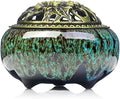 Incense Burner with Calabash Incense Stick Holder - Porcelain Charcoal Censer for Use with Resin Granular Powder Cone or Coil Incense (Kiln-Colored Blue)