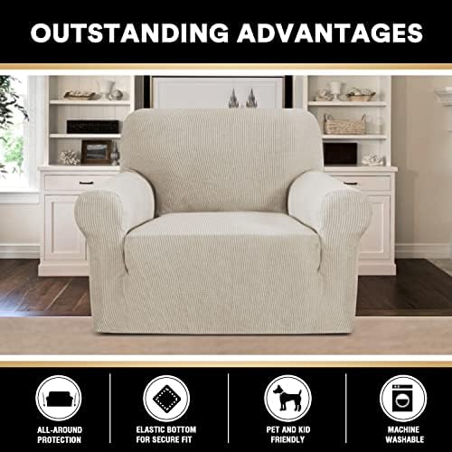 PrinceDeco Stretch Chair Cover Chair Slipcovers with Arms 1-Piece Chair Sofa Slipcovers or Living Room Non Slip Armchair Cover Furniture Protector Dogs Pet Friendly(Armchair,Island Fossi)