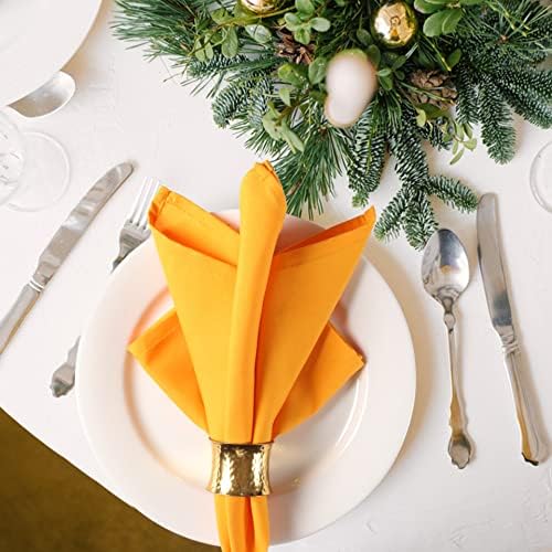 Ramanta Home Set of 12 Cloth Napkins 20x20 Inches, Mustard