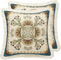 patdrea Designer Vintage Floral Throw Pillow Cover,18"x18",Set of 2