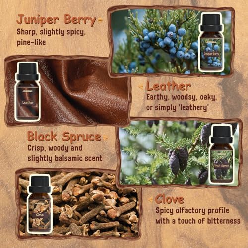 ARVIDSSON Woody Essential Oils Set, Wood Fragrance Oils Gift Set, 12 x 10ml Woodsy Essential Oil for Diffuser - Cedarwood, Sandalwood, Pine, Cypress, Frankincense, Juniper Berry, Clove and More
