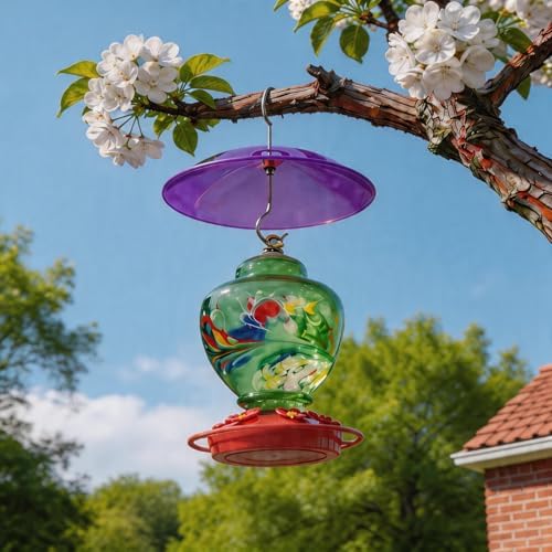 8" Mini Plastic Rain Cover for Bird Feeder, Purple Weather Guard Dome