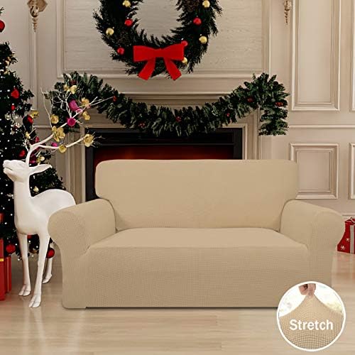 Easy-Going Stretch Loveseat Couch Covers Washable Sand