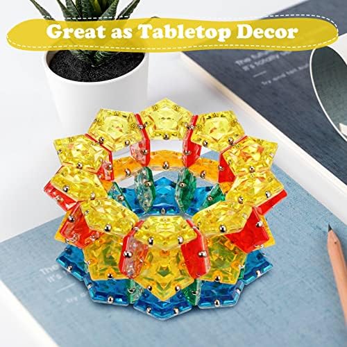 Magnetic Fidget Sphere, Crystal Golden, Sensory Desk Toy for Stress Focus Anxiety Relief
