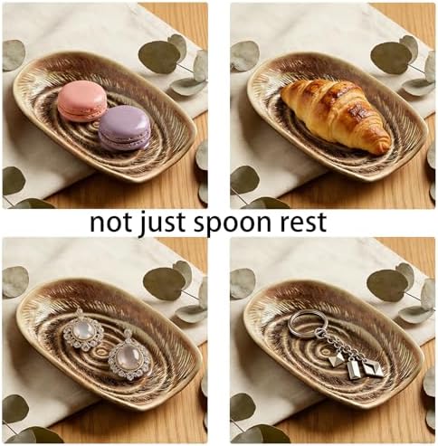Ceramic Spoon Rest for Stove Top, Spoon Holder for Kitchen Counter
