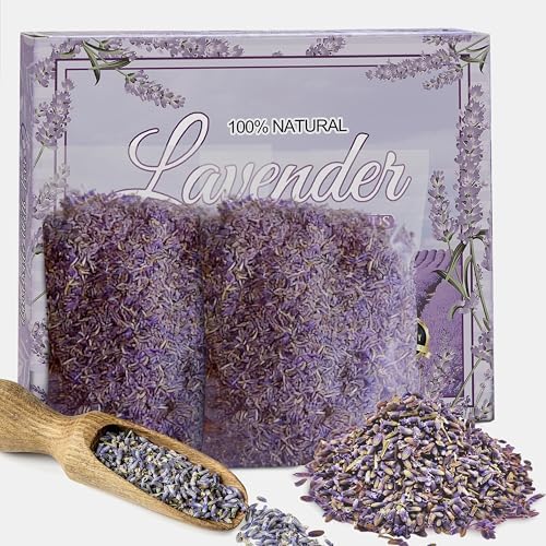 2 Pack Dried Lavender Flowers - Make Sachets for Drawers and Closets