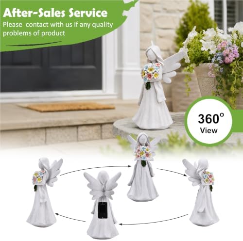 Goodeco Solar Angel Statue with Bouquet LED Light Garden Decor