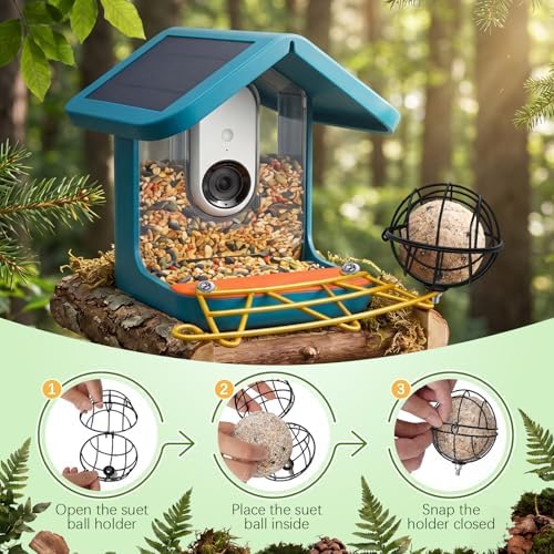 Metal Perch Extender & Suet Ball Holder Compatible with Bird Buddy Feeder