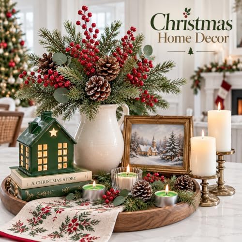 Green Tealight Candles 80 Pack, 4 Hour Unscented Tea Lights for Christmas