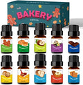 Bakery Fragrance Oils, Holamay Scented Essential Oils for Soap & Candle Making, Aromatherapy Diffuser Oil Scents (10 Packs of 5ml) - Creamy Vanilla, Gingerbread, Chocolate, Pumpkin Pie and More