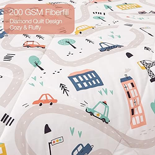 JSD Car Vehicle Kids Comforter Set Twin Size