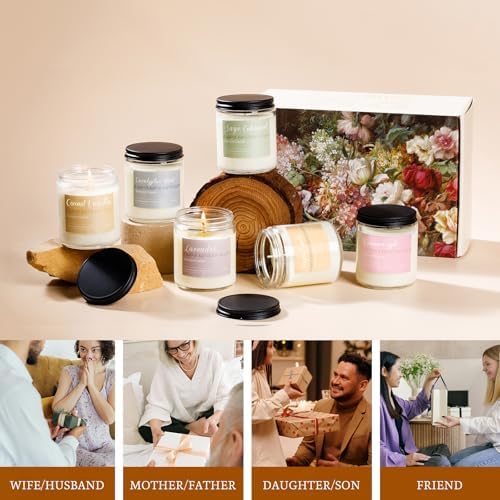 Scented Candles Gift Set for Women, 6-Pack Fall Soy Candles for Home Decor