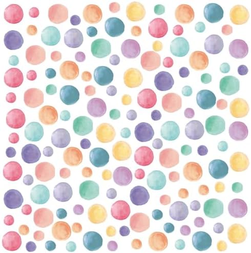 153 Pcs Watercolor Polka Dot Wall Decals Peel & Stick Vinyl Dots Stickers for Bedroom, Nursery, Playroom & Classroom Decor