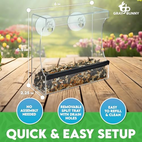 Clear Window Bird Feeder for Outdoors, Bird Houses with Strong Suction Cups