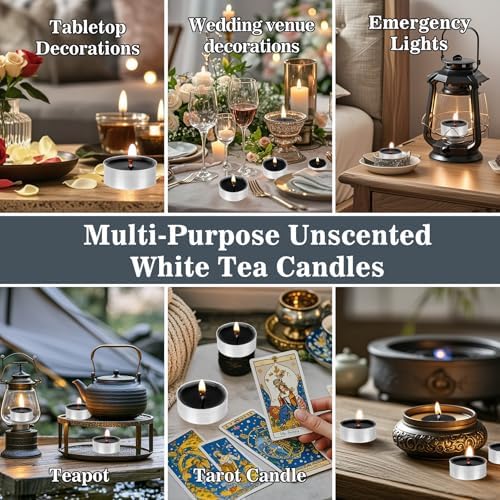 MAQIHAN 25PCS Black Tealight Candles Bulk - Mini Votive Tea Light Candles