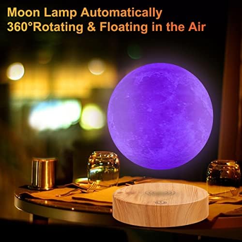 Levitating Moon Lamp, Floating 3D Moon Light Spinning 16 Colors LED Moon Magnetic Levitation Night Lights with Remote for Room Office Decoration Cool Gifts
