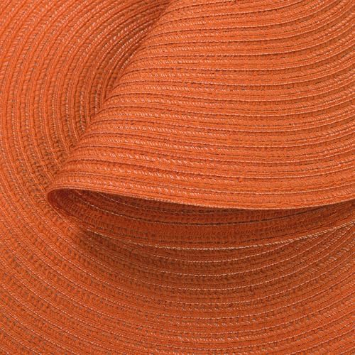 SHACOS Round Placemats Set of 4 for Dining Table Autumn Fall Round Braided Place Mats Washable Non Slip Kitchen Table Mats Decor, Bright Orange