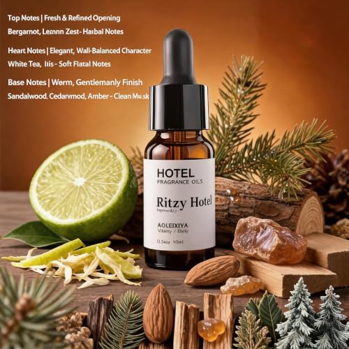 Hotel Diffuser Oil Collection Fragrance Oil Waterless Essential Oils Home Luxury Aroma & for Ultrasonic and Waterless Diffusers and Crafting - 10ml, 0.34 fl oz