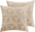 YEMYHOM Pack of 2 Throw Pillow Covers 18 x 18 Inch High Stretch Jacquard Pillowcase for Couch Sofa Living Room Home Decor, Khaki