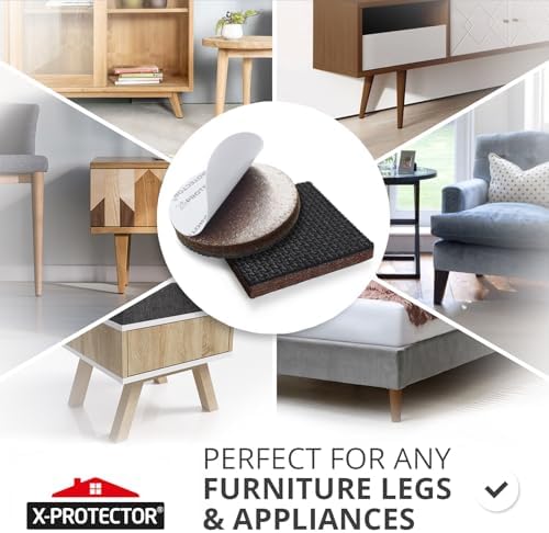 Non Slip Furniture Pads X-PROTECTOR 48 PCS - 32 pcs 1” Round + 16 pcs 2"