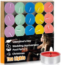 MAQIHAN 25pcs Tea Light Candles Bulk - Mixed Color Soy Votive Mini Candles