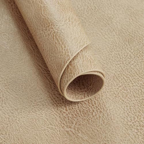 MOSAYT Vinyl Faux Leather Oval Placemats, Set of 4, Apricot