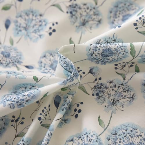 Blue Queen Size Duvet Cover 90"×90",100% Cotton Bedding Set 3 Pcs