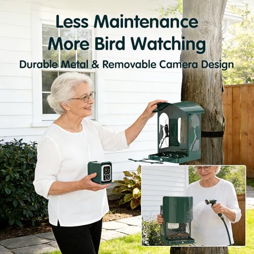 4K Smart Bird Feeder with Camera,No Subscription,Solar Powered