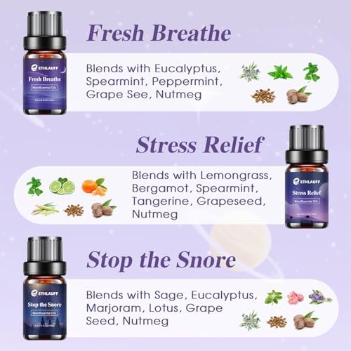 Sleep Essential Oils, Essential Oil Blends for Diffusers for Home (Relax, Stress Relief, Fresh Breathe, Sweet Dreams) Candle Making Scents, Relaxation Gift for Women and Men