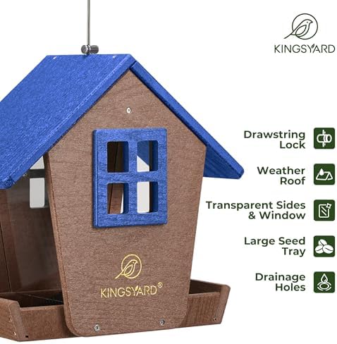ingsyard 4 lbs Large Bird Feeder House for Outdoors Hanging