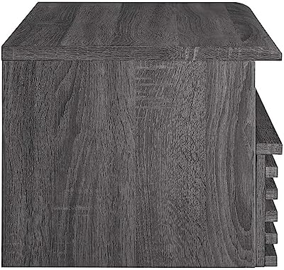 Modway Render Mid-Century Modern, Wall-Mount Nightstand, Charcoal