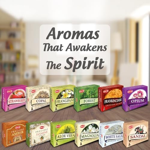 Hem 12 Assorted Boxes of Incense Cones, (120 Total)| Natural Fragrance for Aromatic Rooms | Odor Remover Incense for Stress Relief & Relaxation