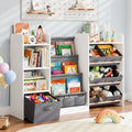 Kids Bookshelf and Toy Storage with 7 Removable Bins, 52 inch, White