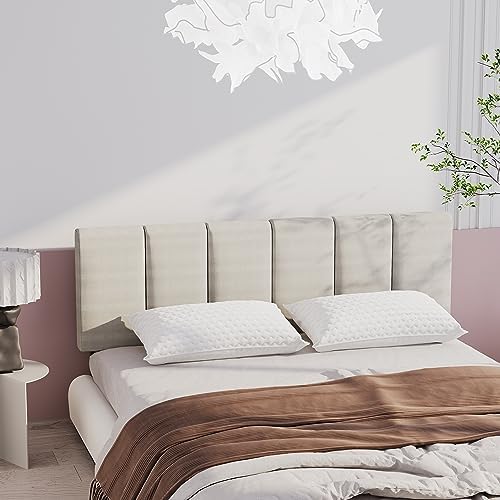 HAOBO Home Upholstered King Headboard Only,Modern Linen Panel Grayish White