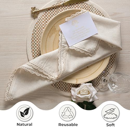 Ramanta Home Natural Coth Napkins Set of 12 20X20 Inches