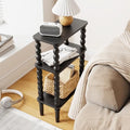 Veegle Narrow Side Table Small End Table for Small Spaces Black